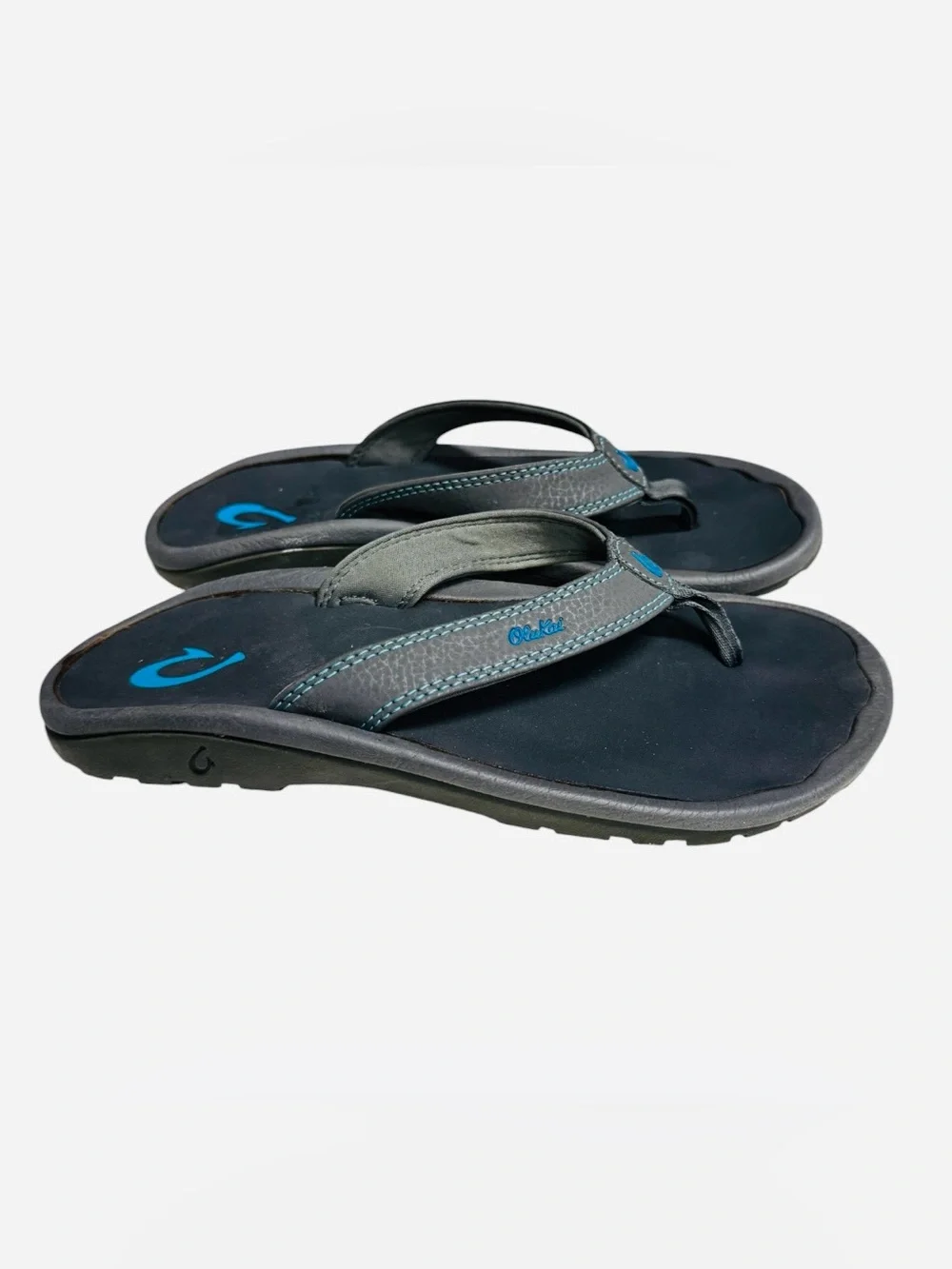 Olukai Kids Gray/Blue  Flip Flop Sandals Size 6  (See measurements)